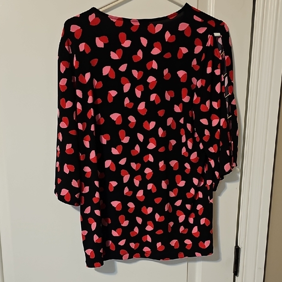 Michael Kors Black and Pink Leaf Print Blouse - Picture 2 of 3